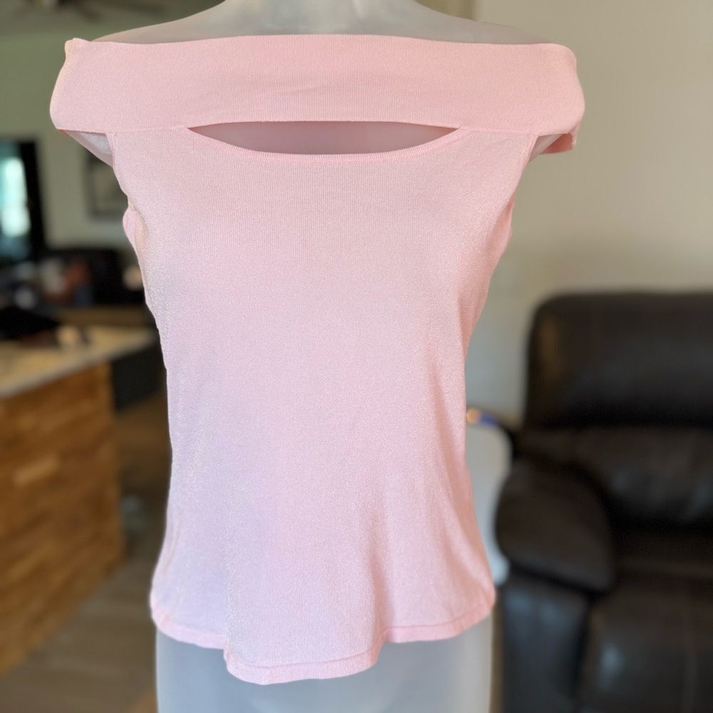 INC International Concepts Pink Slit Sleeveless Top. Size Petite Small